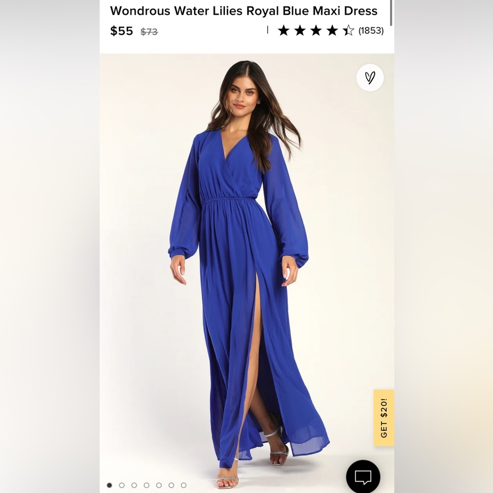 Wondrous water lillies royal blue dress